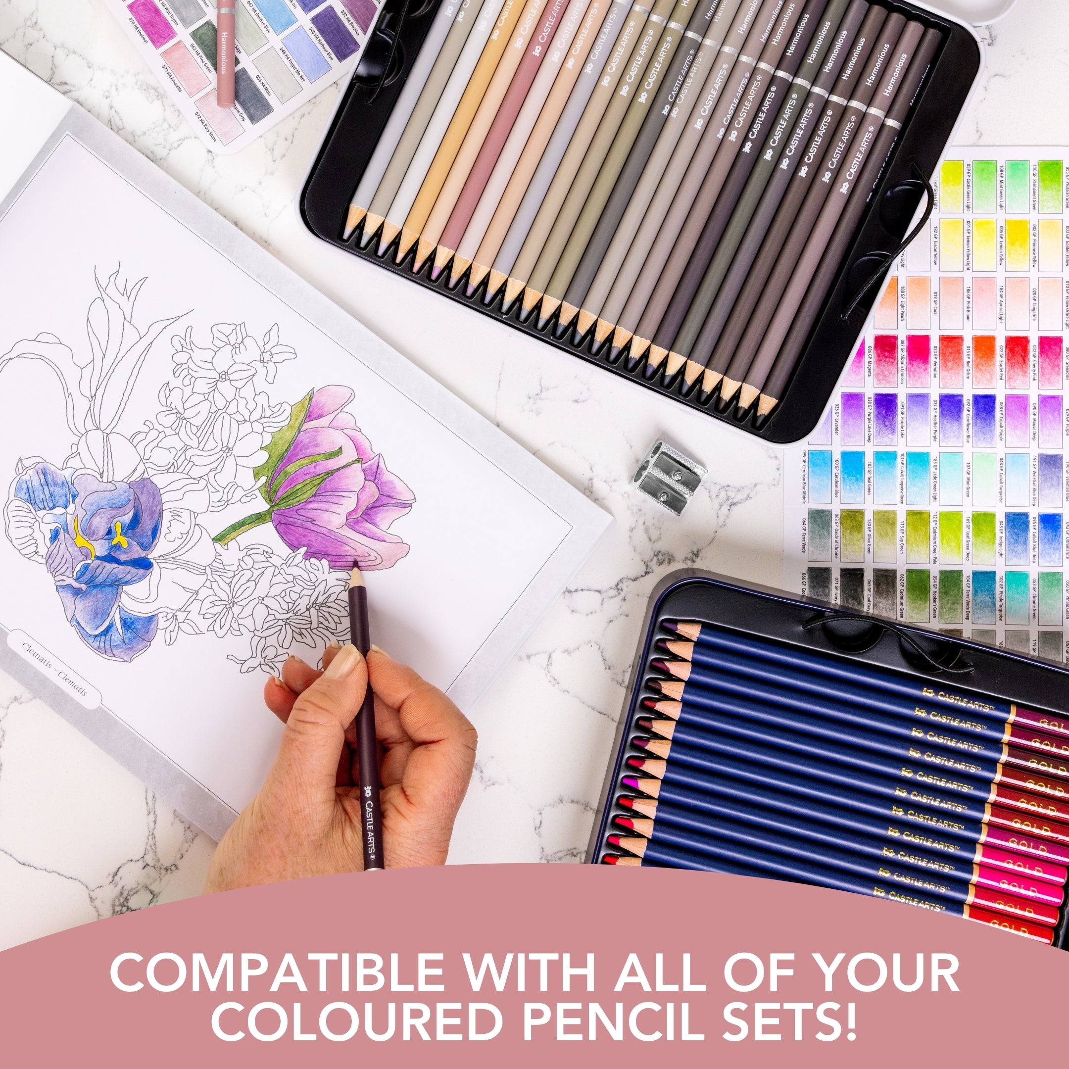 144 pièces crayons de couleur harmonieux pack zip et 2 carnets de croquis