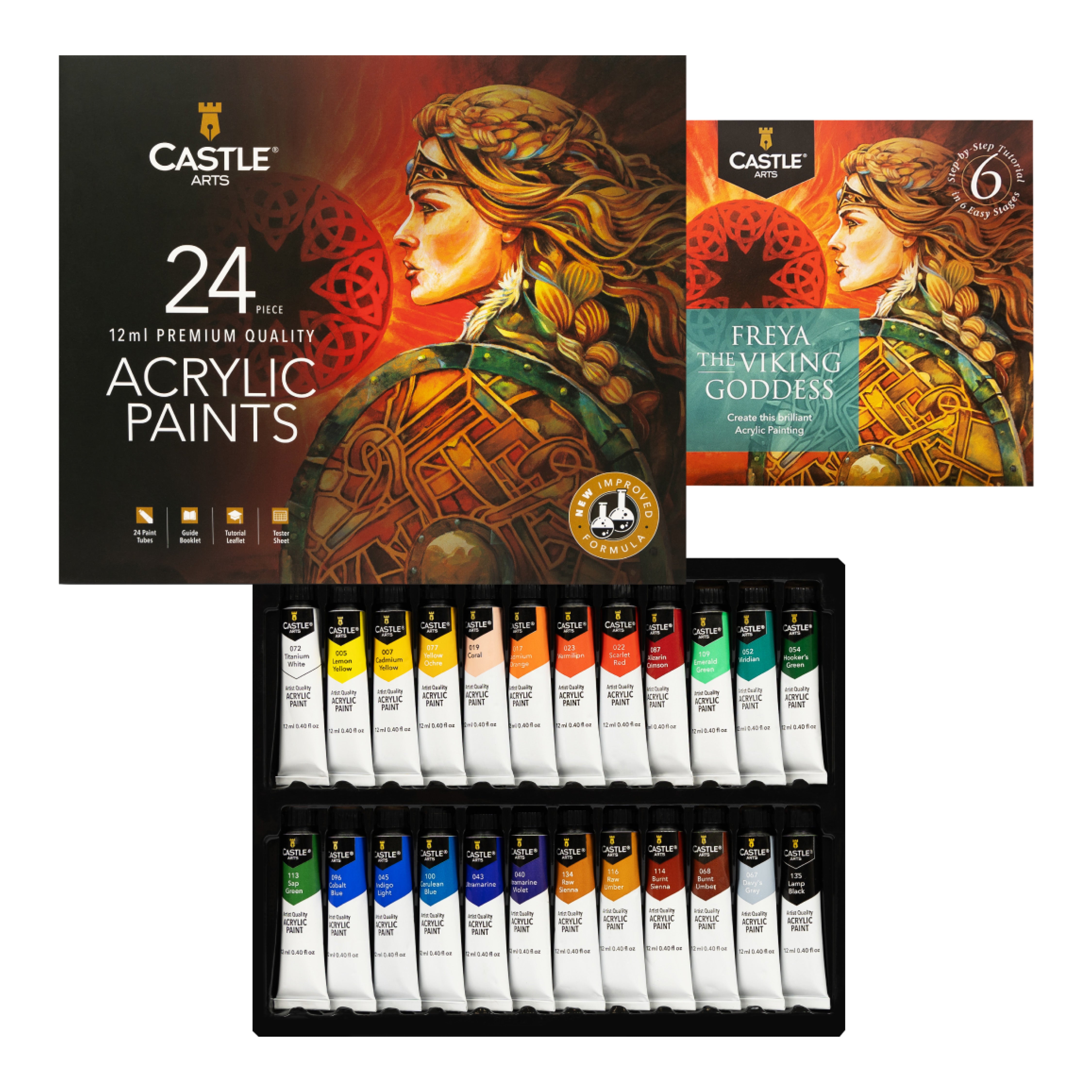 24 -częściowy zestaw farby akrylowej