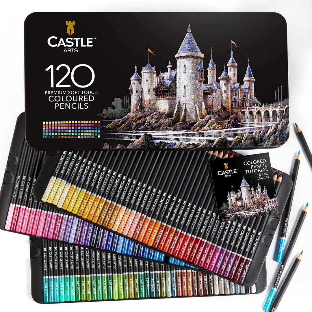 192 pièces crayons de couleur harmonieux paquet en étain et 2 carnets de croquis