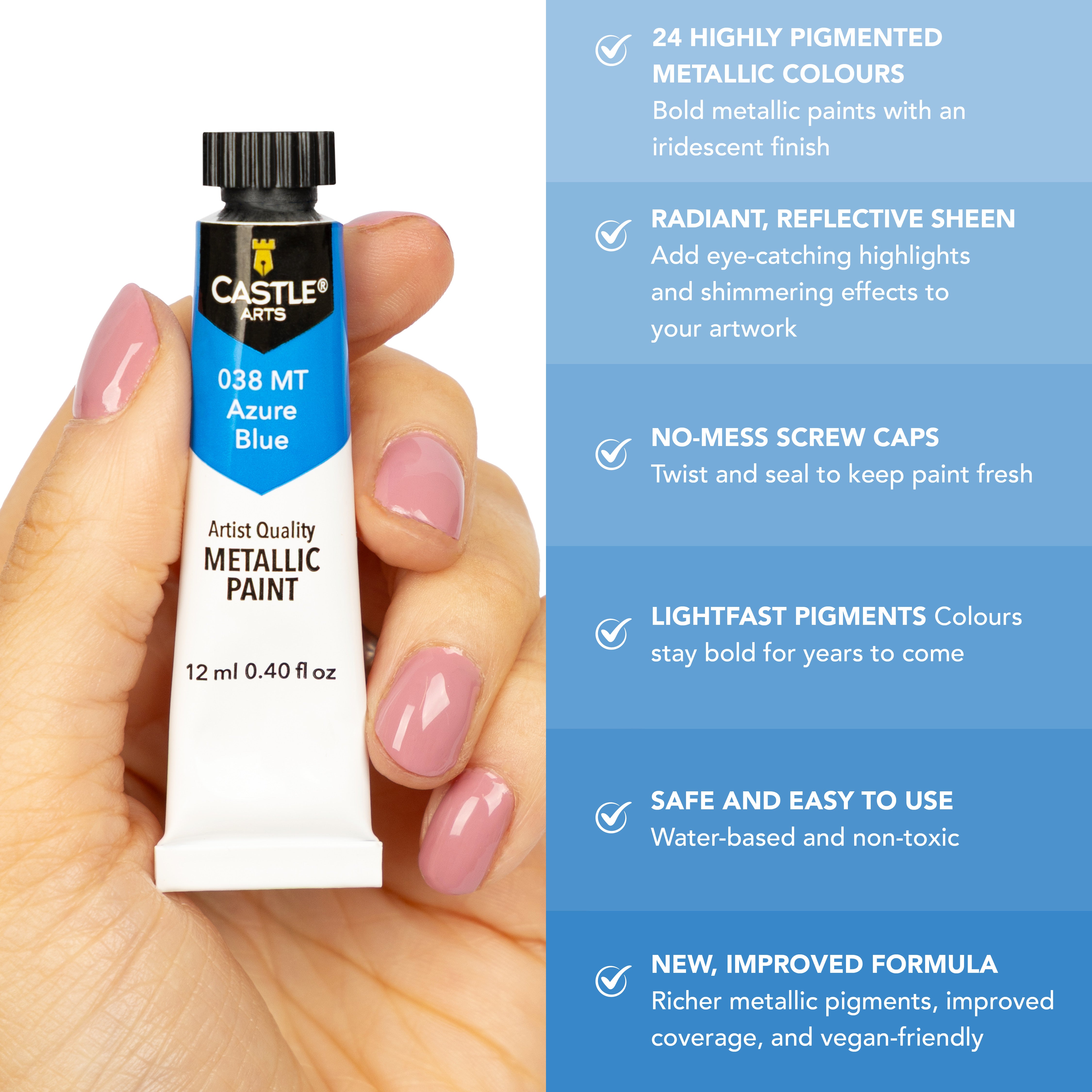 24 -częściowy metalowy zestaw farb akrylowych