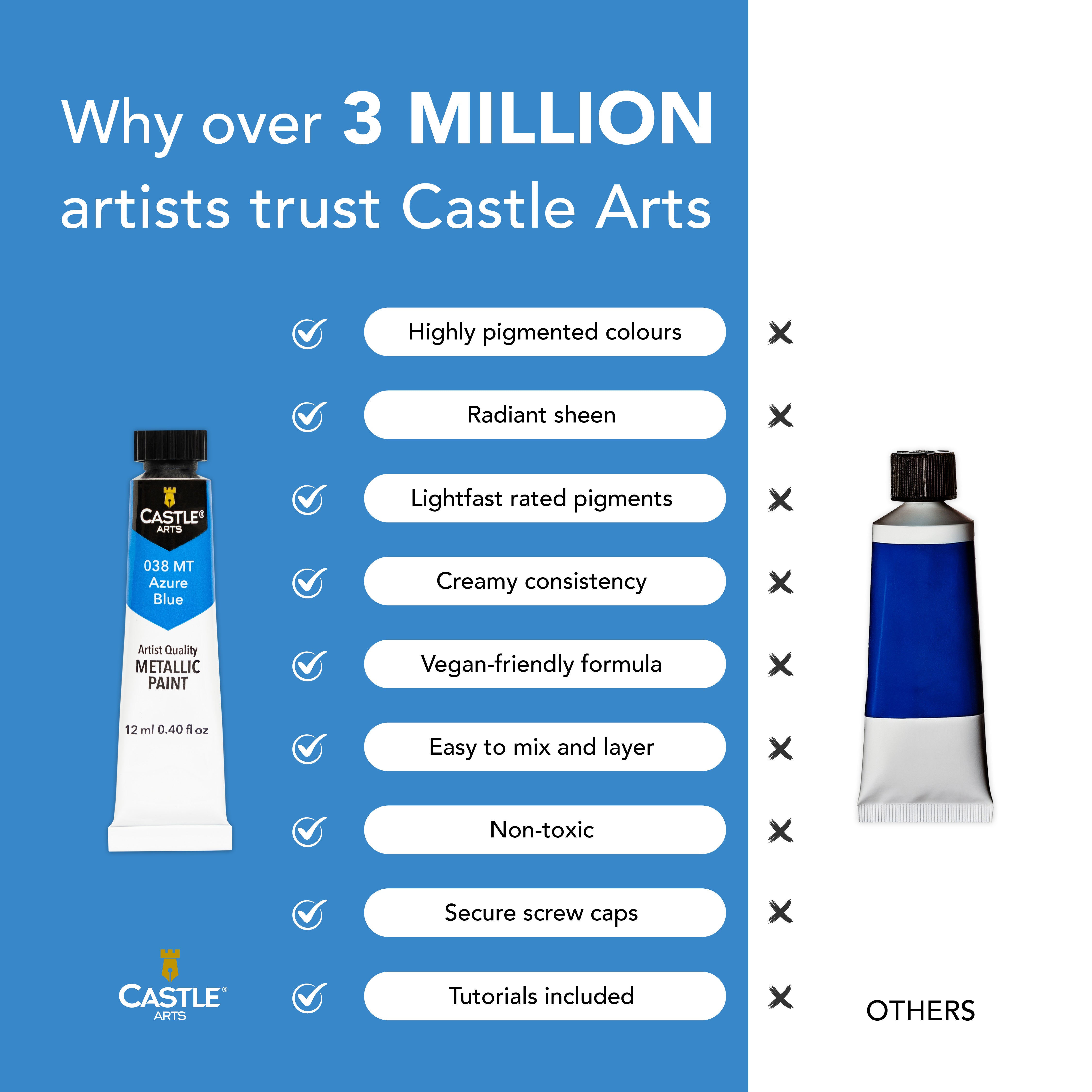 24 -częściowy metalowy zestaw farb akrylowych