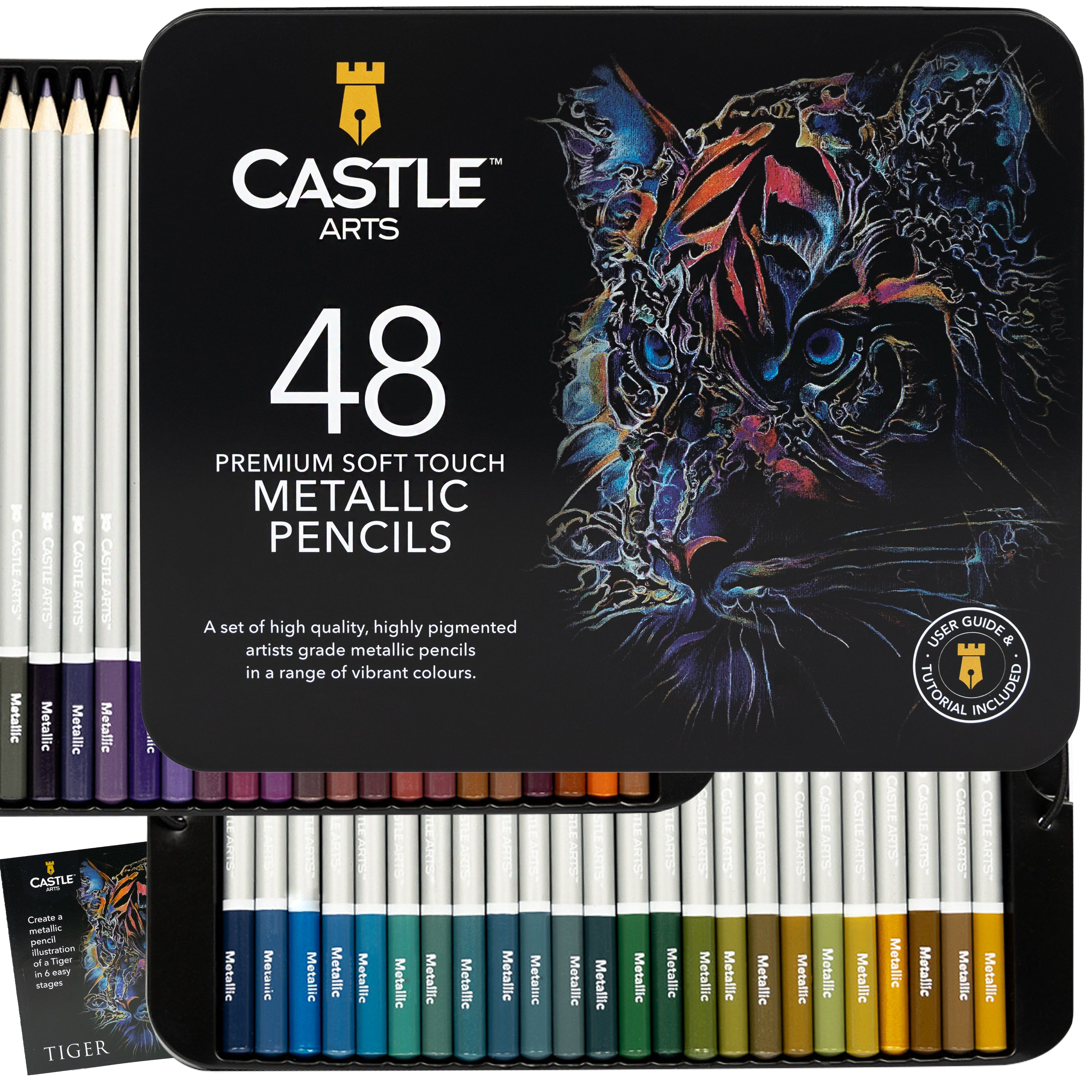48-delige metallic kleurpotlodenset in displayblik