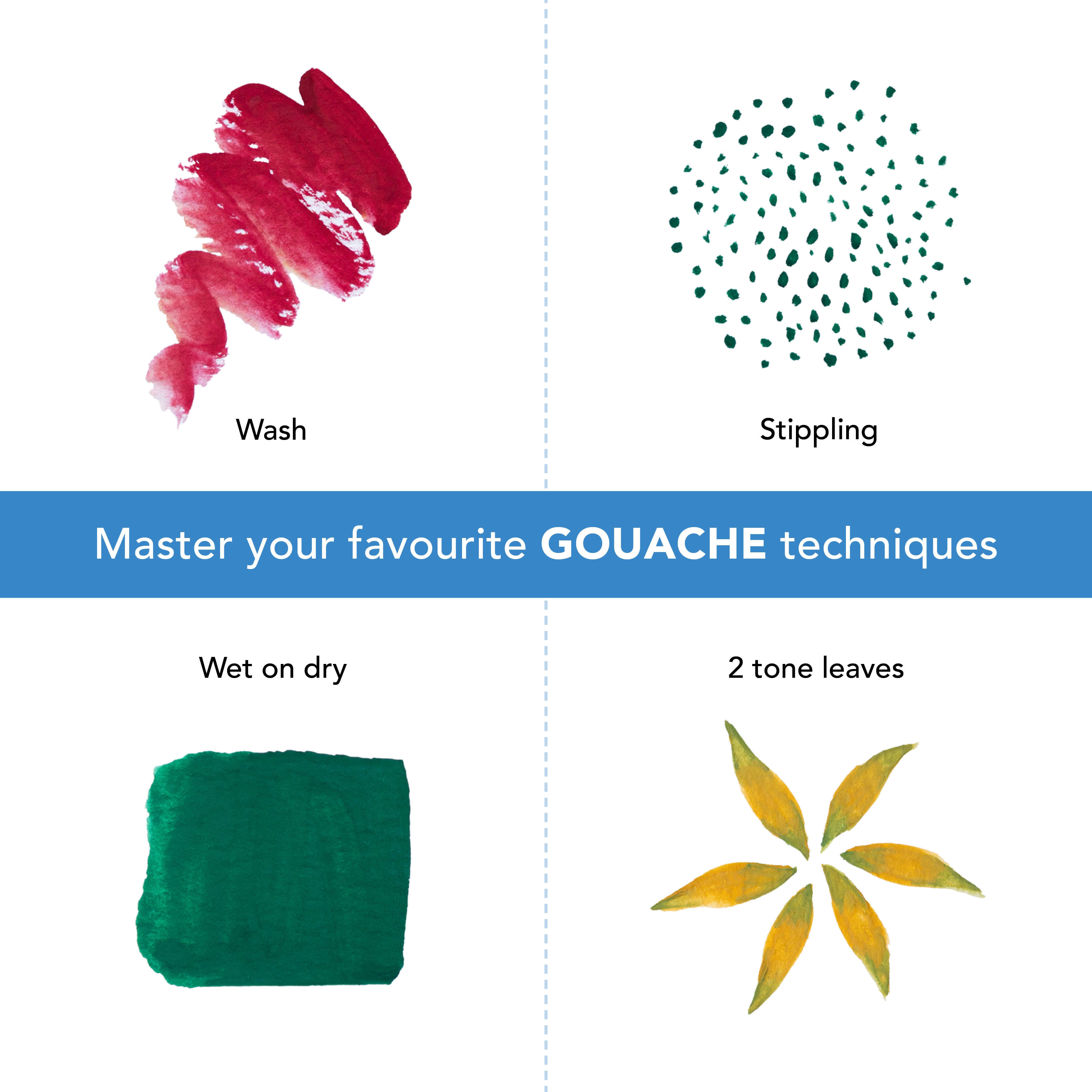 24 -częściowy zestaw farb gwaszu