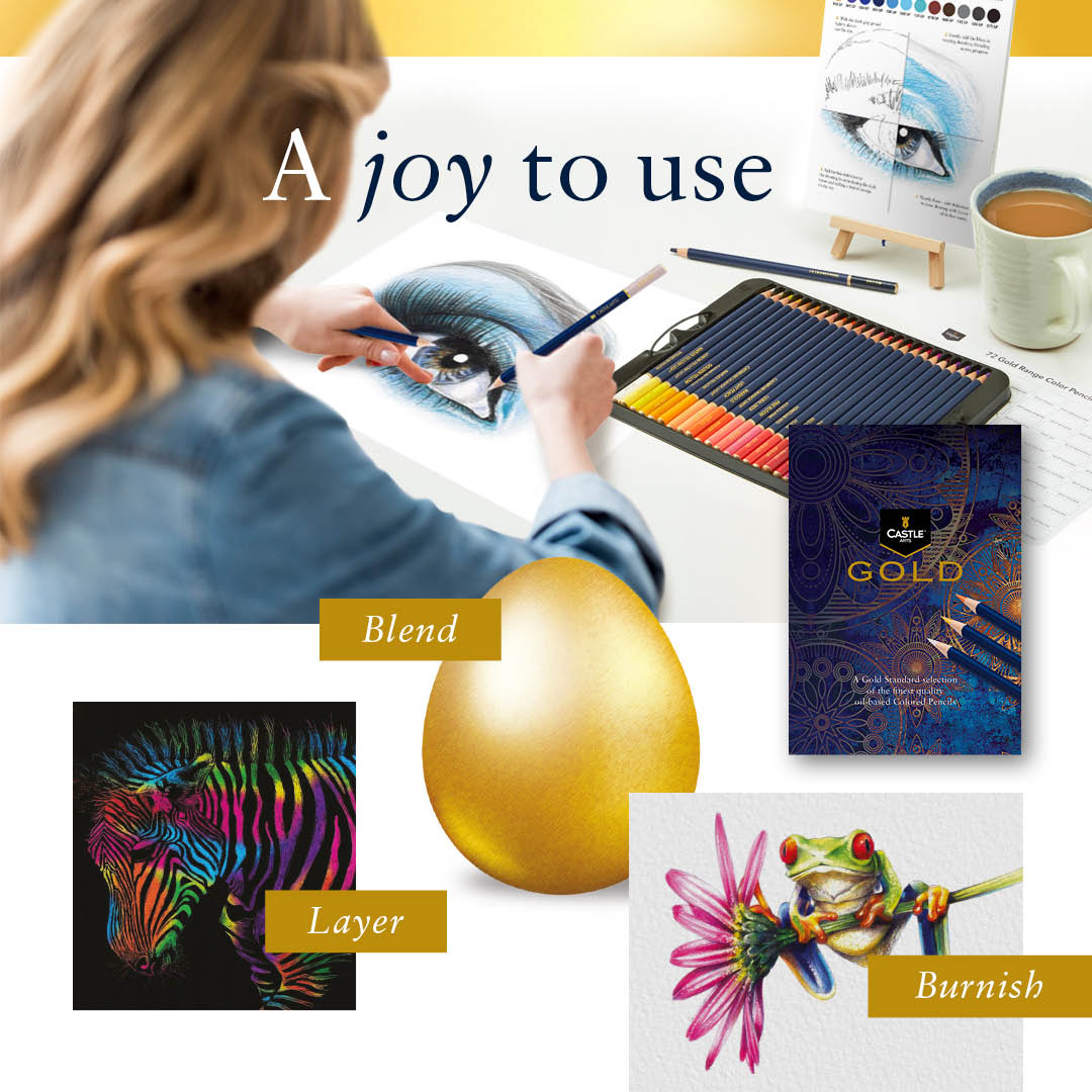 72 -częściowy zamek złoty ołówek ustawiony na wyświetlacz Tin