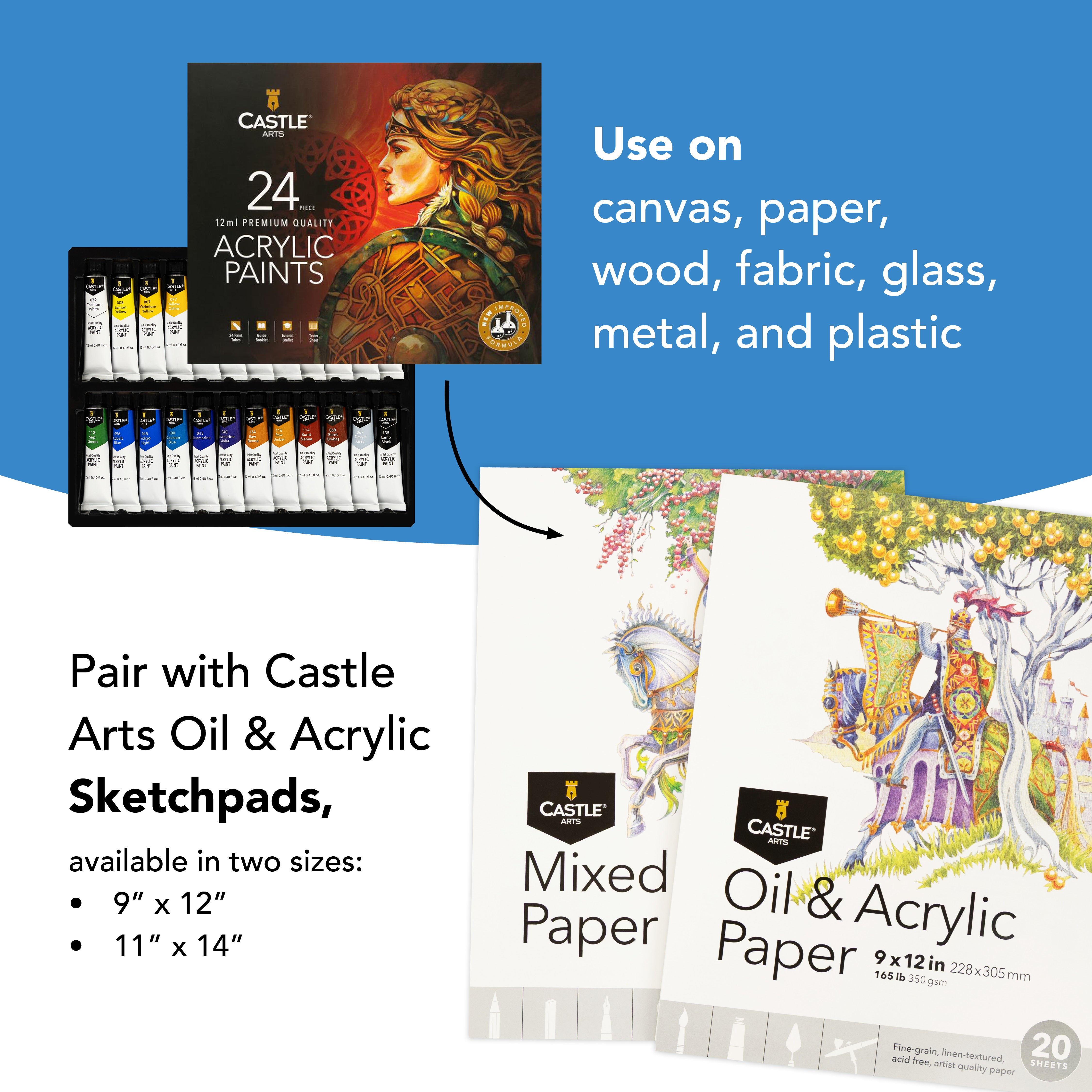 Ensemble de peinture acrylique 24 pièces