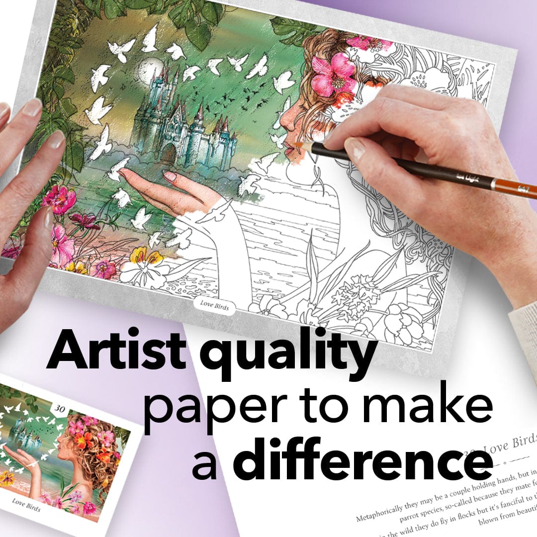 Lata de lápices de colores armoniosos de 144 piezas & Paquete de libros para colorear de 72 páginas