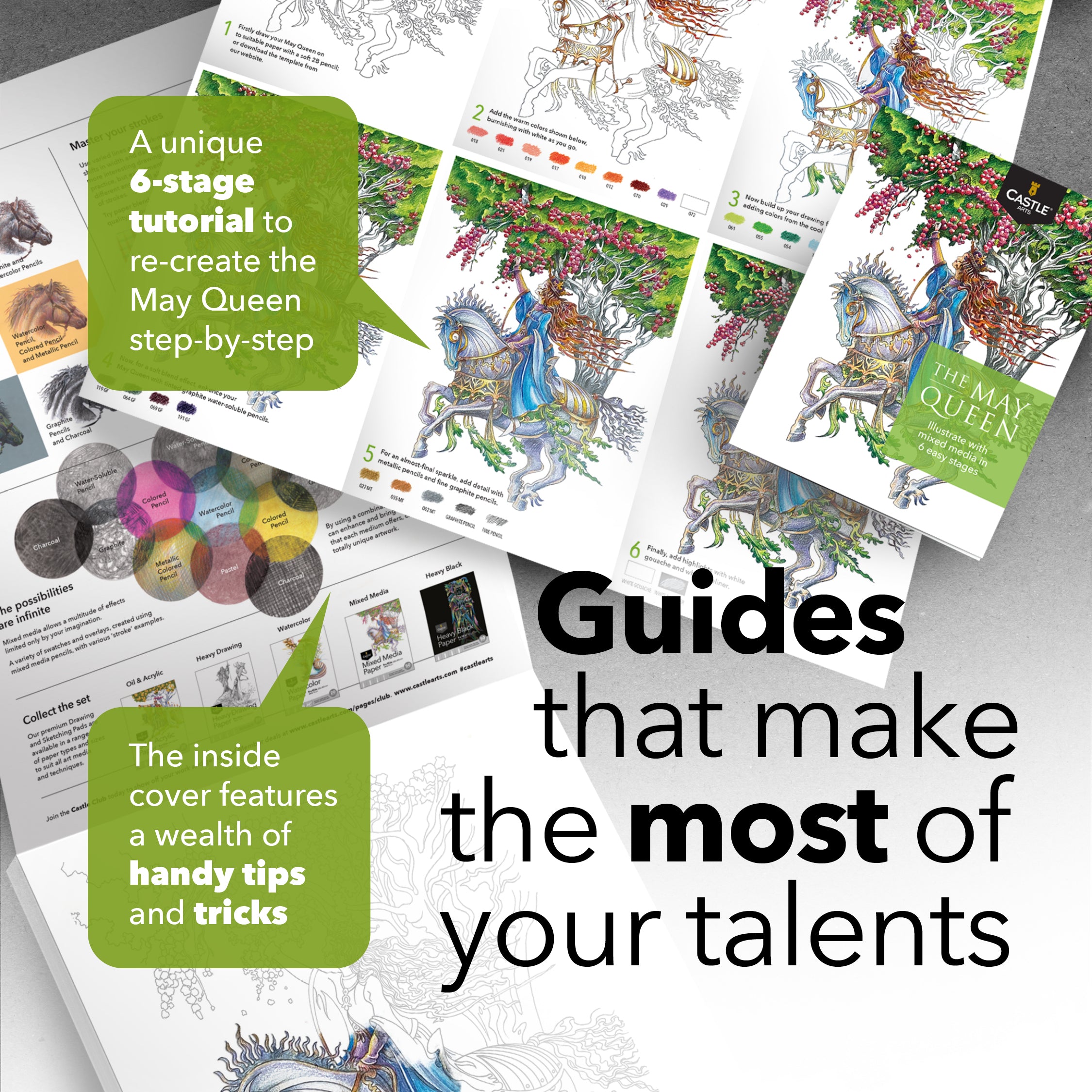 100 Fogli Blocchi Da Disegno Con Tecniche Miste 9" x 12"