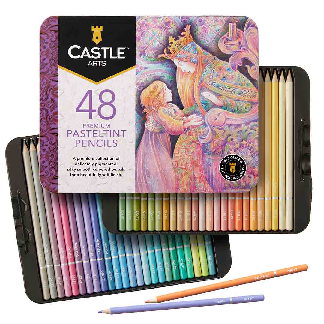 Castle Arts 120 Pièces Crayons De Couleur Castle Gold Dans Un Étui