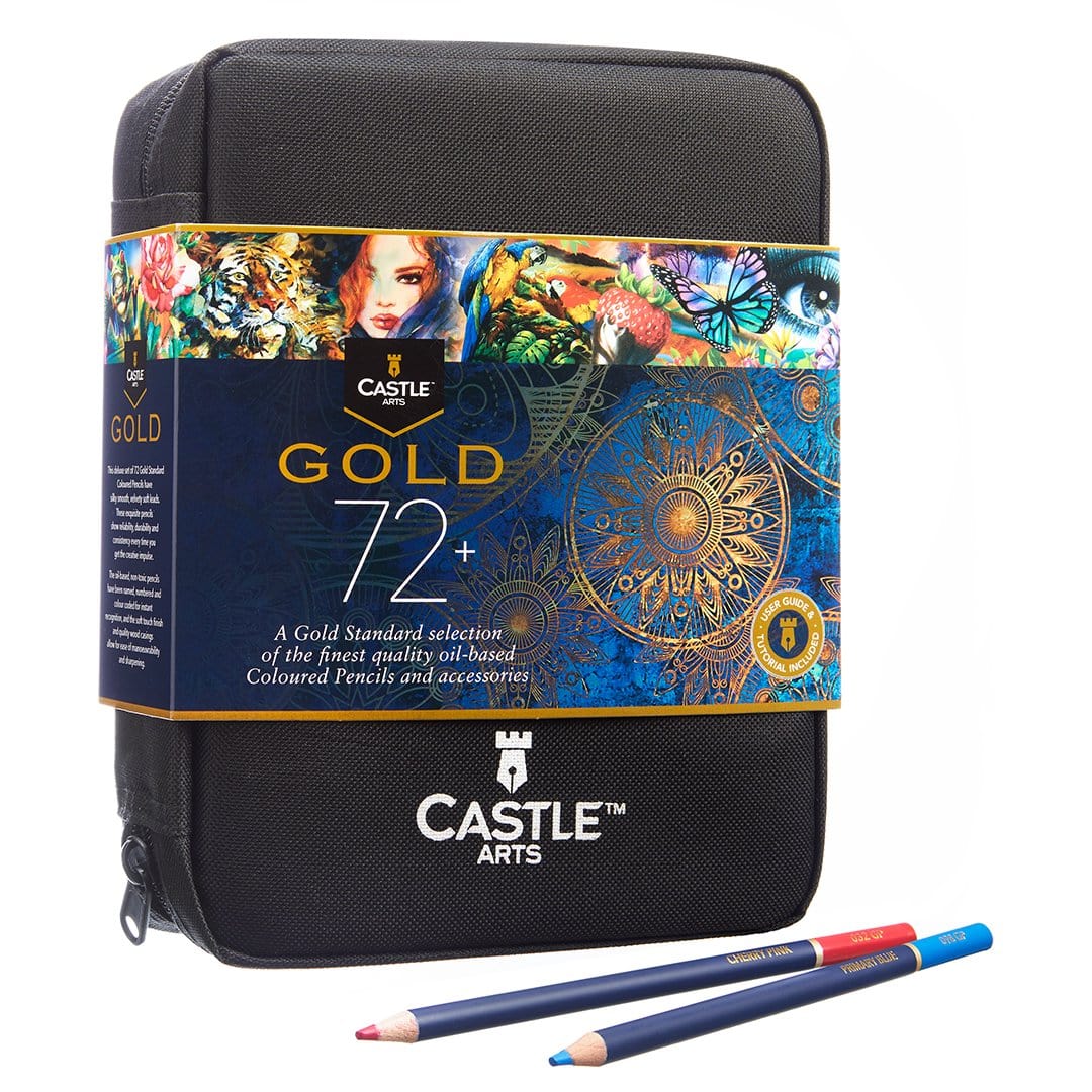 Castle Arts 120 Pièces Crayons De Couleur Castle Gold Dans Un Étui