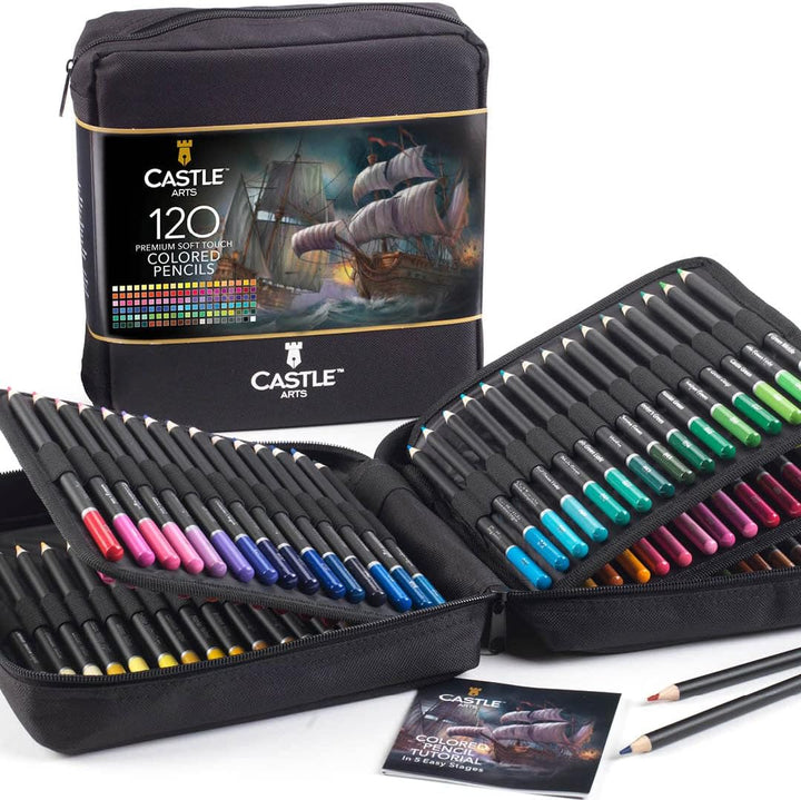 170 Pièces Crayons De Couleur & Pastel Zip Ensemble