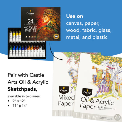 Ensemble de peinture acrylique 24 pièces