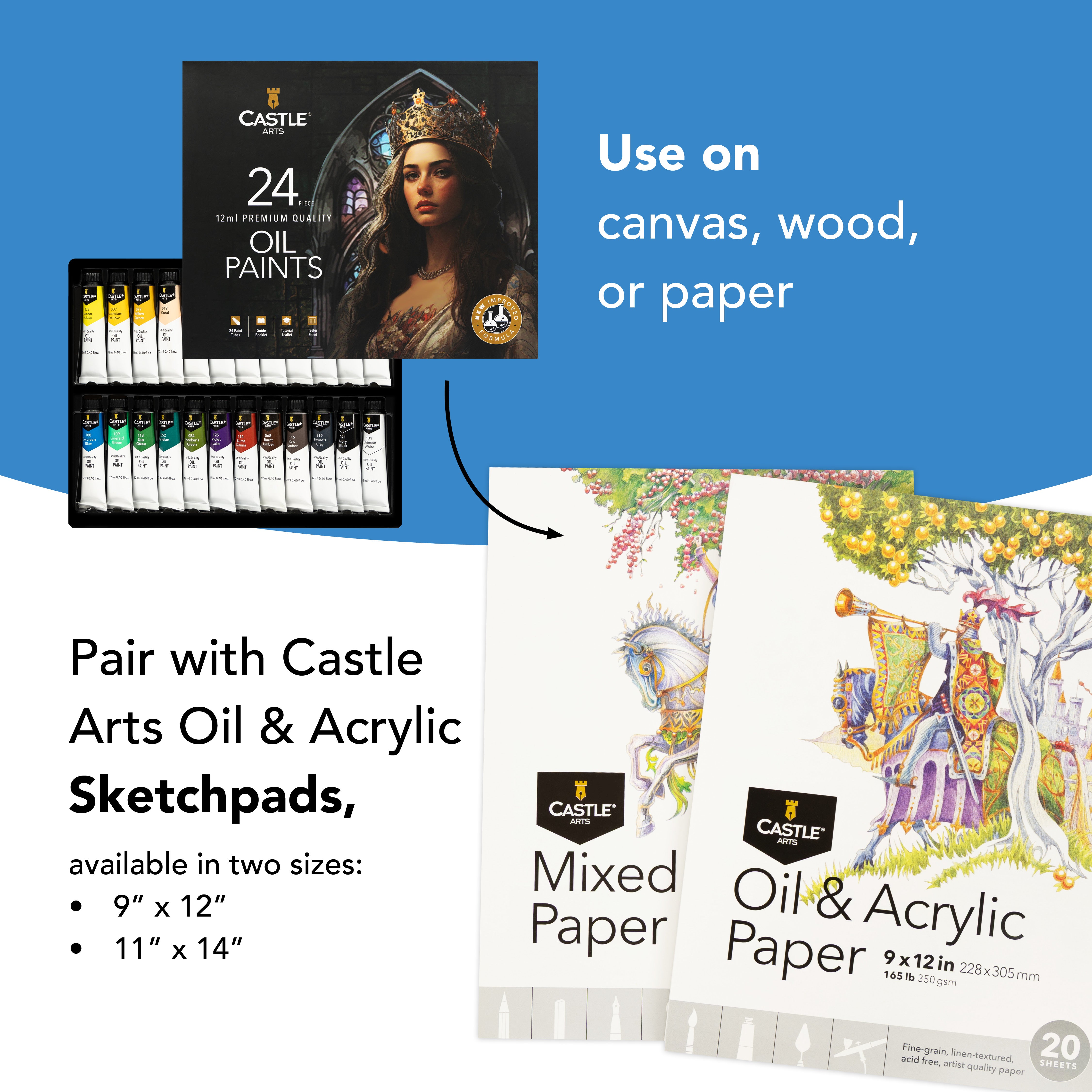 Juego de pintura al óleo de 24 piezas