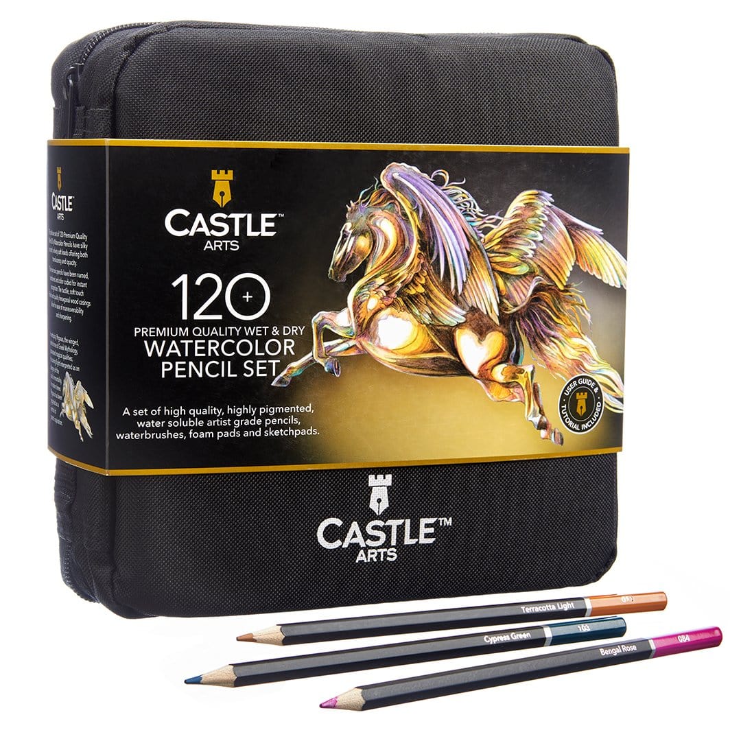 Castle Art Supplies Set de 60 Pièces avec Crayons Aquarellables sans Bois  48 Crayons Pigmentés avec Pièces Bonus Mines Solides182 - Cdiscount Beaux- Arts et Loisirs créatifs