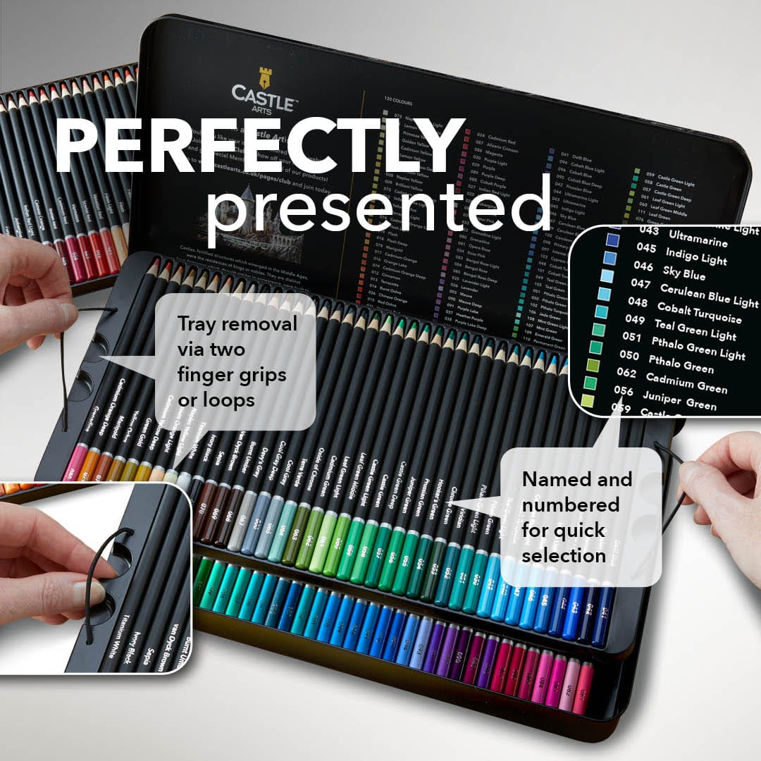 120 Pièces Crayons De Couleur Dans Un Étui À Étain D'affichage