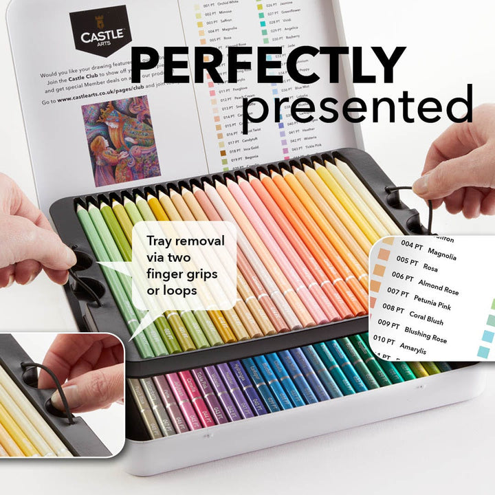 48 Pièces Crayons De Couleur Pastel Dans Un Étui À Étain D'affichage