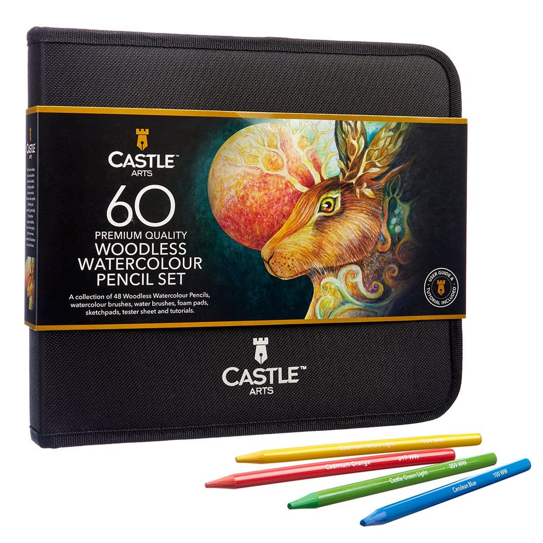 60 Pièces Crayons Aquarelle Sans Bois Dans Un Étui À Fermeture Éclair