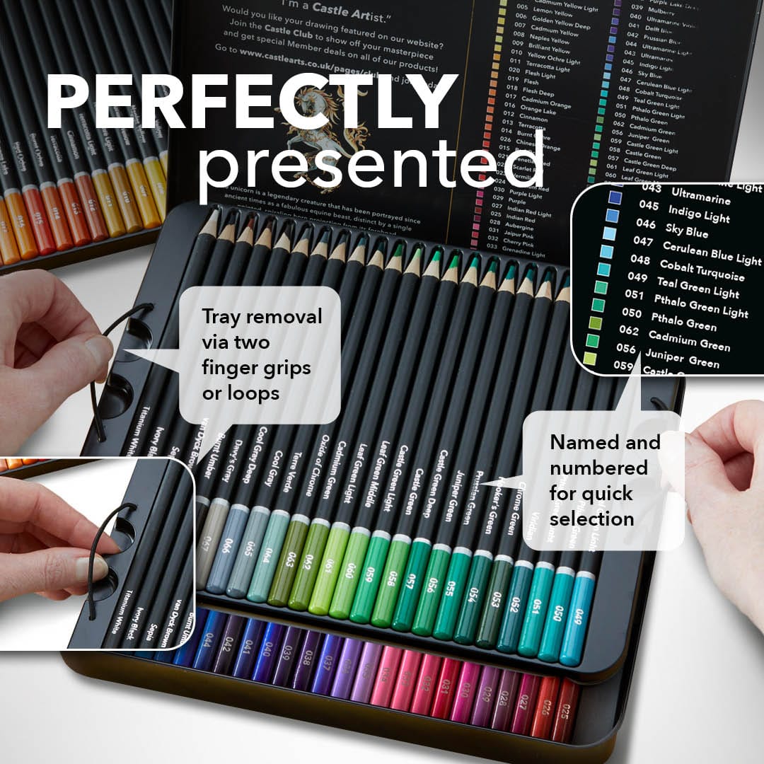 72 Pièces Crayons De Couleur Dans Un Étui À Étain D'affichage