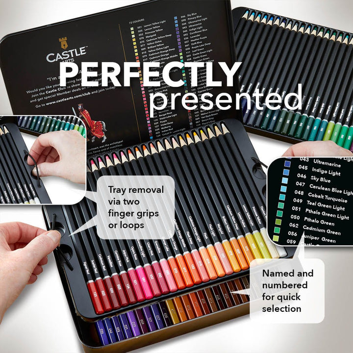 72 Pièces Crayons Aquarelle Dans Un Étui À Étain D'affichage