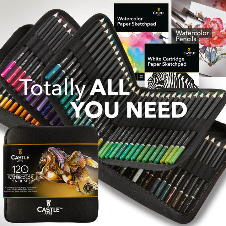 120 Pièces Crayons Aquarelle Dans Un Ètui À Fermeture Èclair