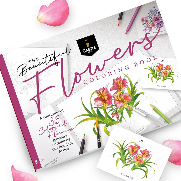 36 Pages Belles Fleurs Livre À Coloriage