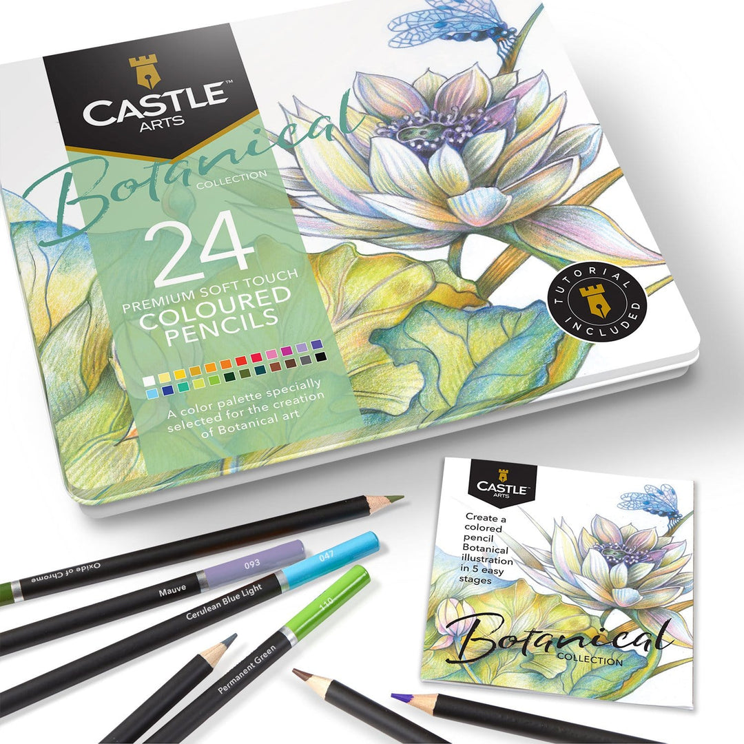Castle Arts 120 Pièces Crayons De Couleur Castle Gold Dans Un Étui À Étain  D'affichage – Castle Arts France