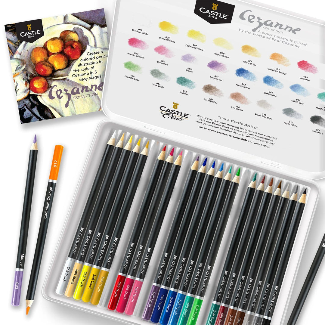 24 Pièces Crayons De Couleur Cézanne Dans Un Étui À Étain D'affichage