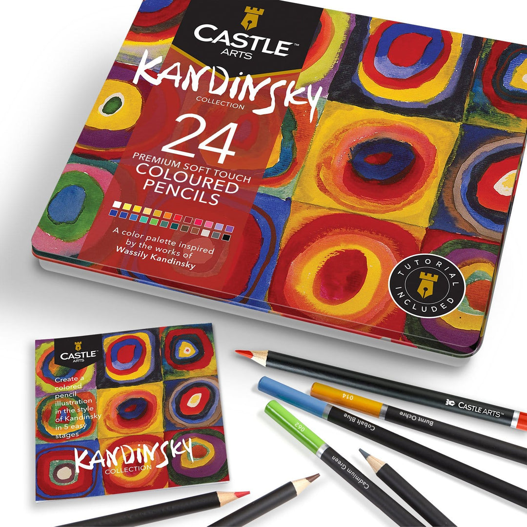 24 Pièces Crayons De Couleur Kandinsky Dans Un Étui À Étain D'affichage