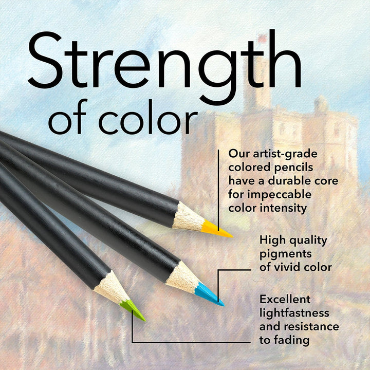 24 Pièces Crayons De Couleur Paysage Dans Un Étui À Étain D'affichage