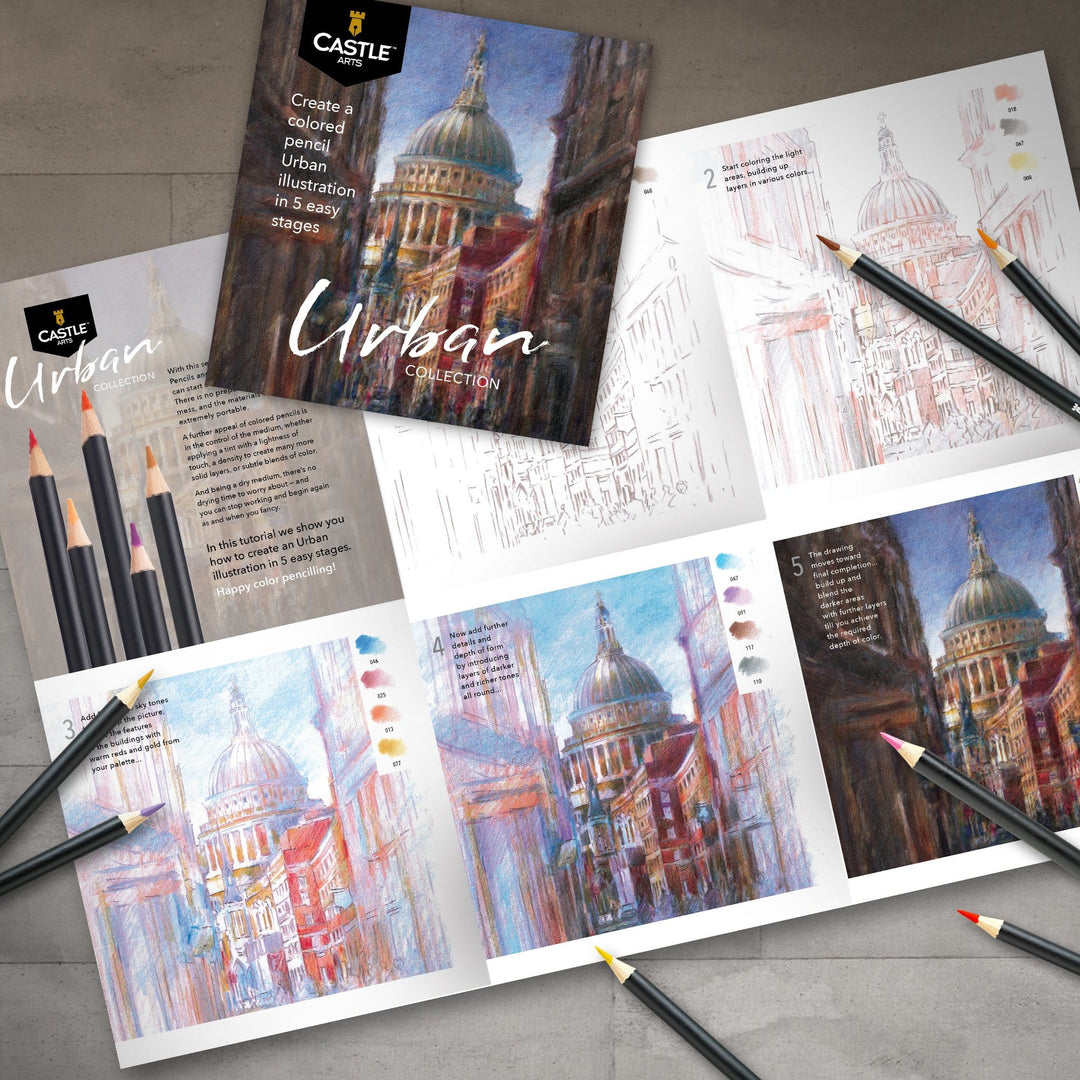 24 Pièces Crayons De Couleur Urban Dans Un Étui À Étain D'affichage